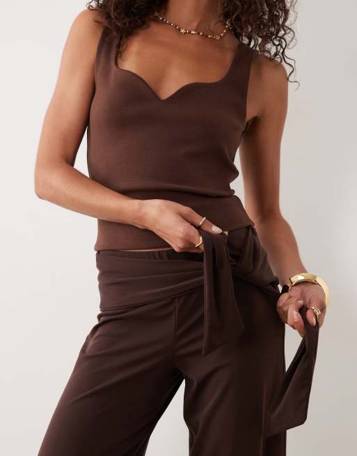 Cotton On Honey tie pant in brown, 3 of 5