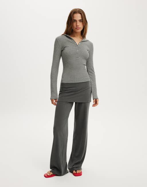 Cotton On Hooded blake henley long sleeve in grey, 3 of 4