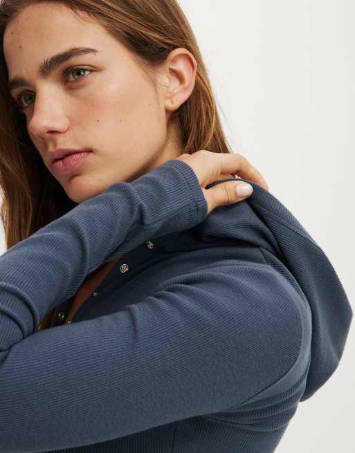 Cotton On Hooded blake henley long sleeve in navy, 2 of 4