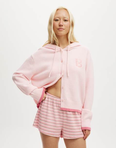 Cotton  On Hooded button up cardi in pink  - view 1
