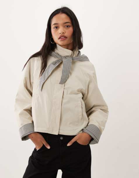 Cotton On hooded spray jacket in sand  - view 1