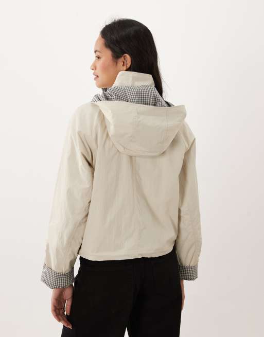 Cotton On hooded spray jacket in sand , 4 of 4