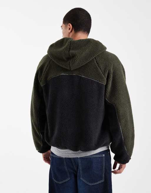 Cotton On hooded teddy jacket in Khaki, 3 of 5