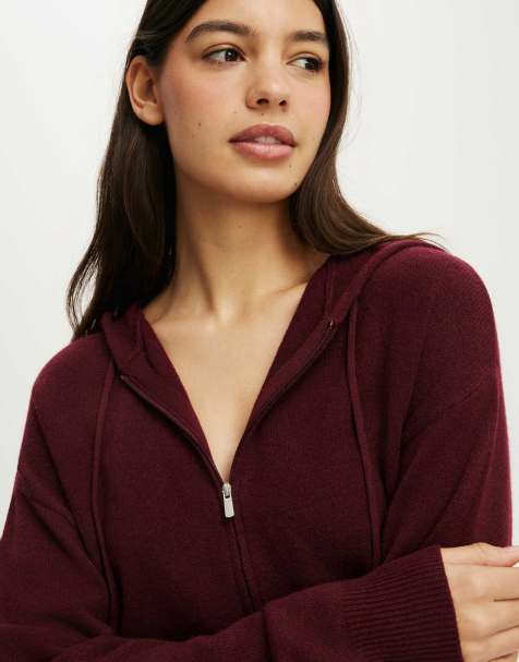 Cotton On Hooded zip up knit cardi in gingerberry - view 1