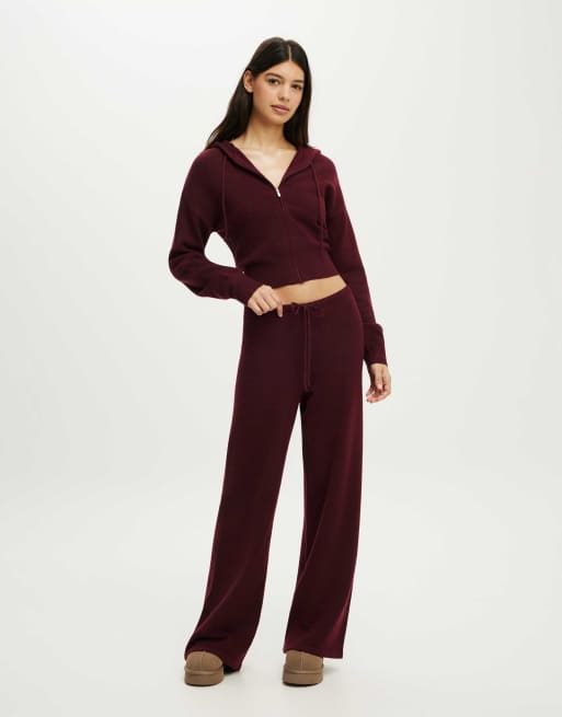 Cotton On Hooded zip up knit cardi in gingerberry, 3 of 4
