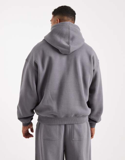 Cotton On hoodie coupe carrée en gris chiné ensemble 2 pièces, 3 de 5