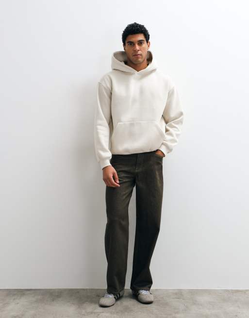 Cotton On hoodie i boxig passform i benvit, 2 av 5