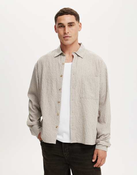 Cotton On Hudson long sleeve shirt in beige - view 1