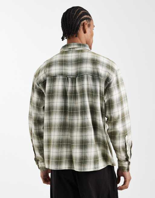 Cotton On Hudson long sleeve shirt in green check, 3 of 5