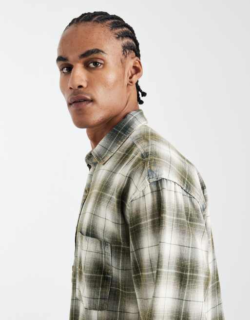 Cotton On Hudson long sleeve shirt in green check, 4 of 5