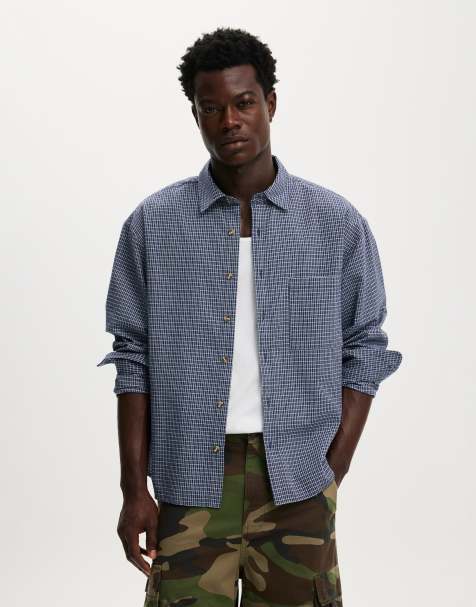 Cotton On Hudson long sleeve shirt in navy - view 1