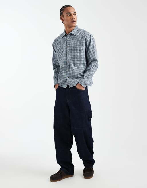 Cotton On - Hudson - Overhemd met lange mouwen en microruiten in blauw, 2 van 5