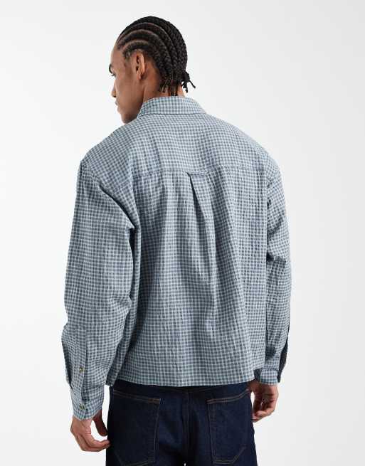Cotton On - Hudson - Overhemd met lange mouwen en microruiten in blauw, 3 van 5