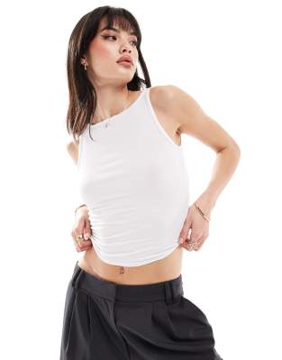 Cotton On - Hvid croptop med bådudskæring - view 1