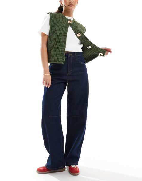 Cotton On – Indigoblå jeans med barrelben - view 1