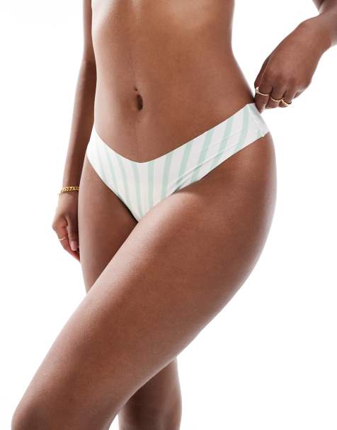 Cotton On invisible seamless G string briefs in pale stripe - view 1