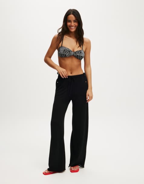 Cotton On Isla knit relaxed pant in black - view 1
