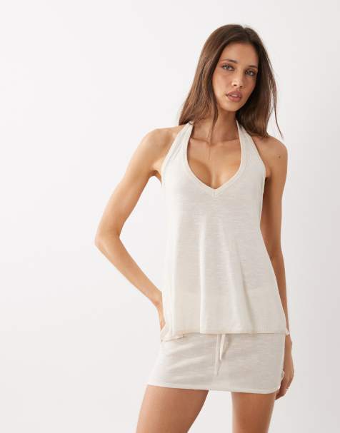 Cotton On - Isla - Top d'ensemble en maille à dos nu - Lait de coco - view 1