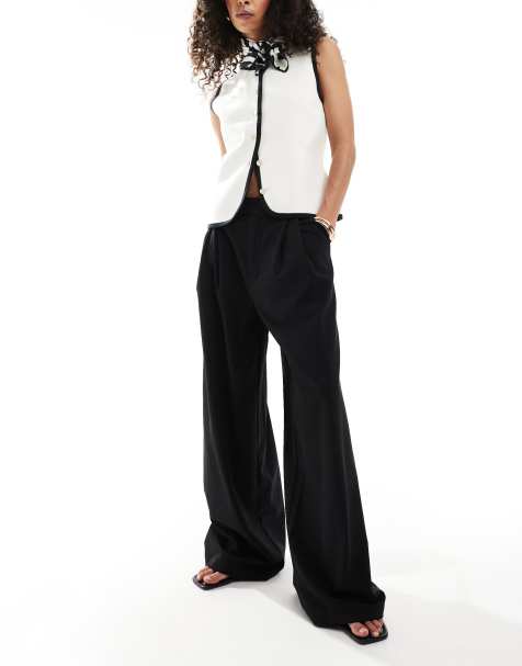 Cotton On izzy pleated suiting pant in black