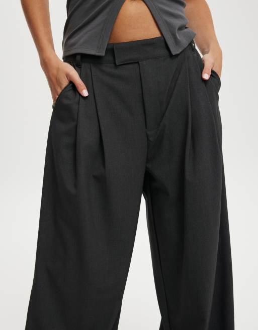 Cotton On Izzy pleated suiting pant in charcoal, 4 of 4