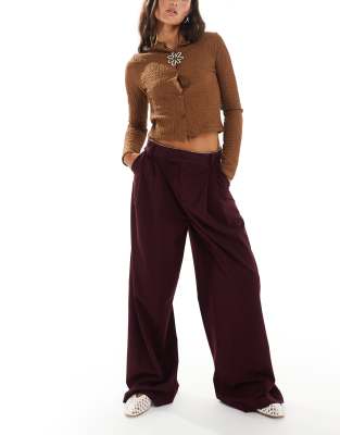 Cotton:On Cotton on izzy pleated trousers in sour cherry-Purple