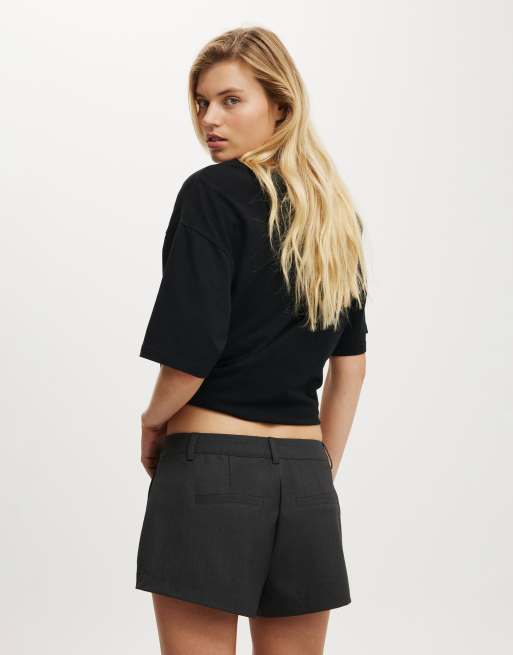 Cotton On Izzy suiting mini shorts in charcoal, 3 of 4