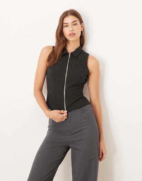 Cotton On Izzy zip through top in black - view 1