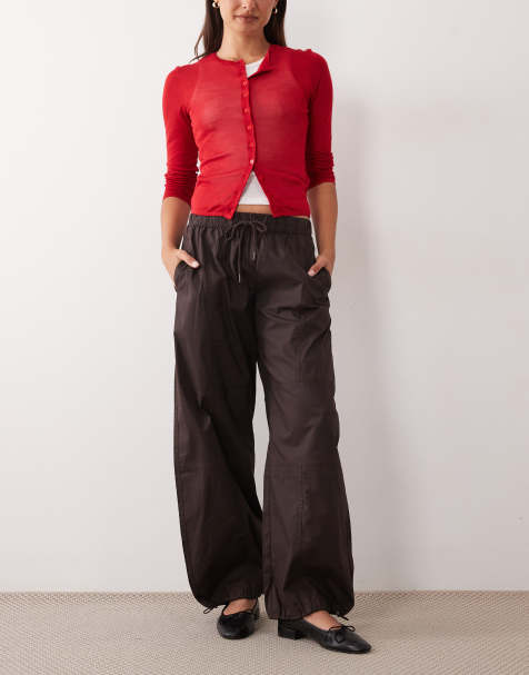Cotton On Jackson pull on utility pant in dark oak - view 1