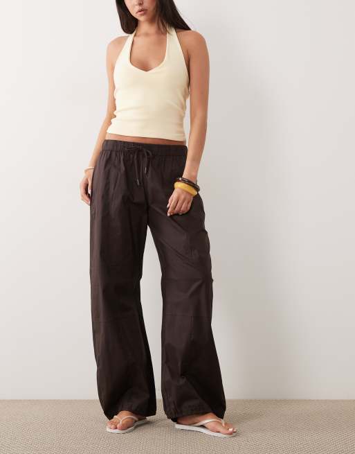 Cotton On Jackson pull on utility pants in dark oak, 2 of 5