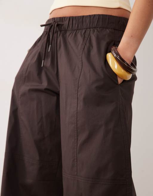 Cotton On Jackson pull on utility pants in dark oak, 5 of 5
