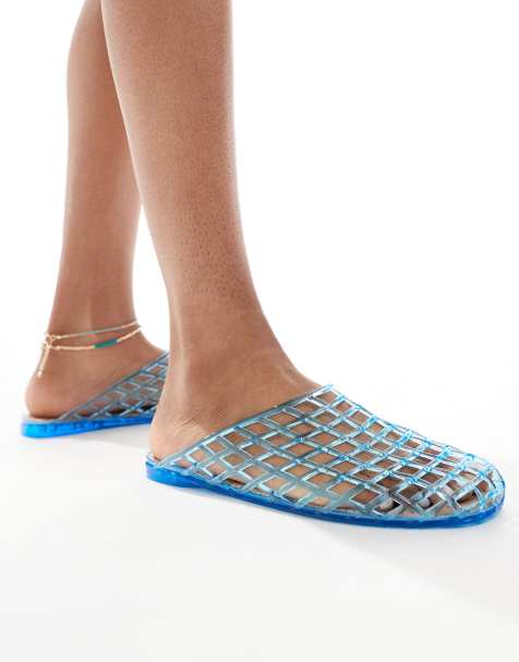 Cotton On Jade jelly mules in blue - view 1