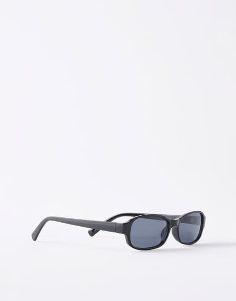 Cotton On Jamie slim wrap around sunglasses in black - view 1