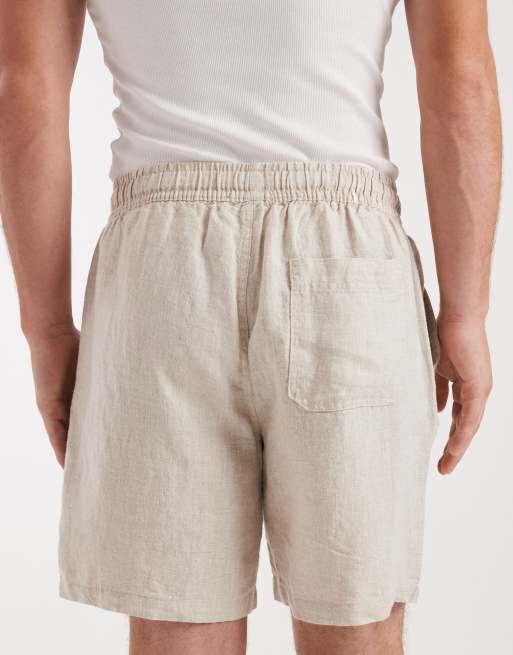 Cotton On – Jasnobeżowe lniane szorty, 5 z 5