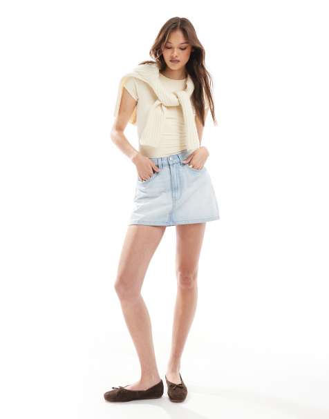 Cotton On original denim mini skirt in sunlight blue