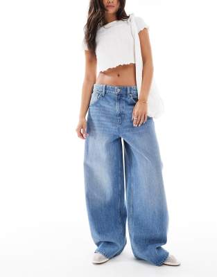 Jean Boyfriend Baggy Vert Boutonne