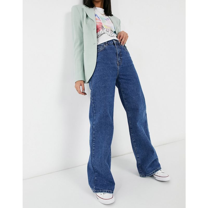 Donna jITZC Cotton On - Jeans a fondo ampio lavaggio blu medio