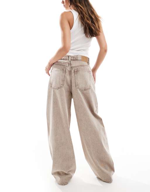 Cotton On - Jeans boyfriend molto larghi marroni lavaggio stonewash, 2 di 5