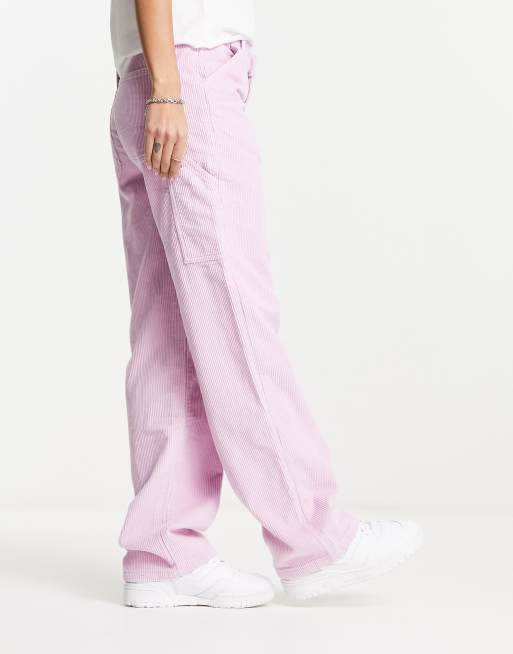 Cotton On - Jeans cargo rosa in velluto a coste  