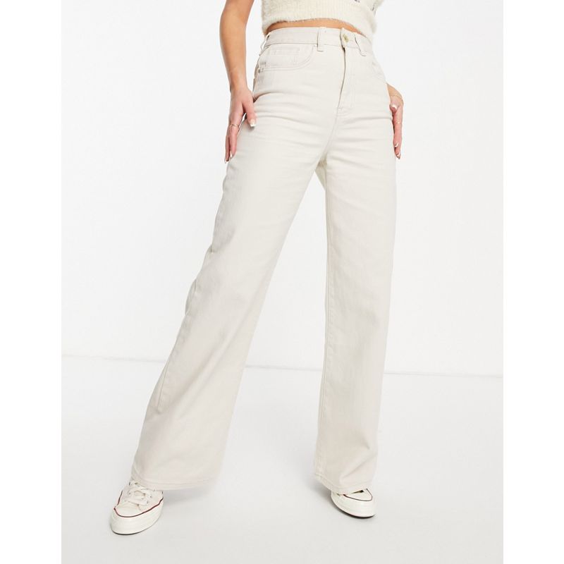 i2PP0 Donna Cotton On - Jeans con fondo ampio a vita alta, color écru