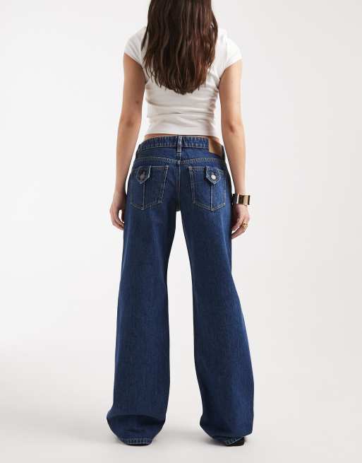 Cotton On - Jeans dritti a vita bassa blu gemelli con tasca, 2 di 5