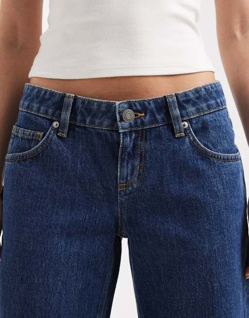 Cotton On - Jeans dritti a vita bassa blu gemelli con tasca, 5 di 5