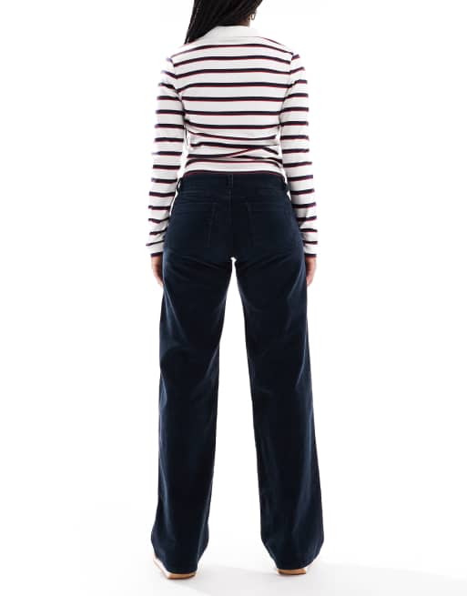 Cotton On - Jeans dritti a vita bassa in tessuto a coste blu navy, 2 di 5