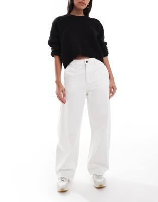 Cotton On - Jeans in Vintage-Weiß mit weitem Bein