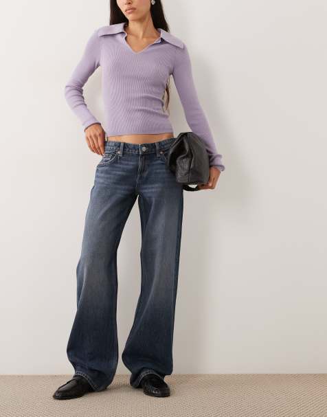 Cotton On jeans met lage taille en rechte pijpen in borderline blue - view 1