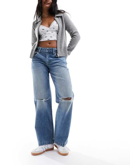Cotton On - Jeans met rechte pijpen en lage taille in stormblauw denim 