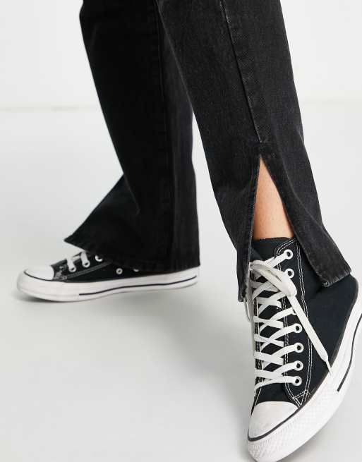 Cotton On - Jeans met rechte pijpen en split in zwart , 2 van 4