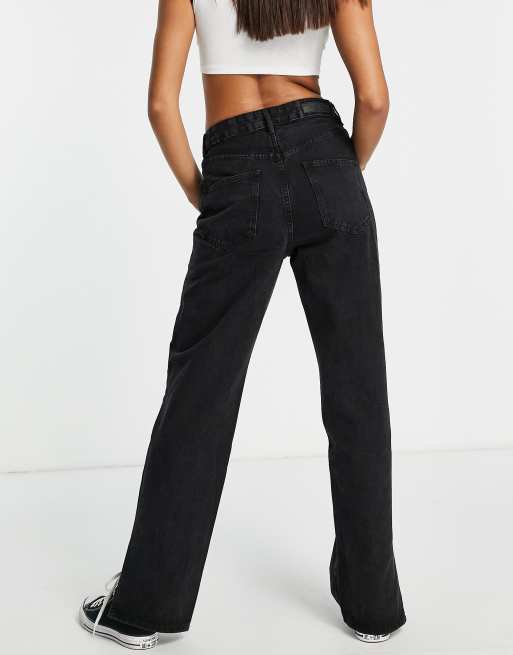 Cotton On - Jeans met rechte pijpen en split in zwart , 4 van 4