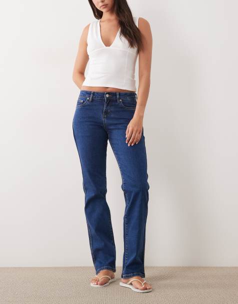 Cotton On - Jeans met stoere rechte pijpen en halfhoge taille in gemini blauw - view 1