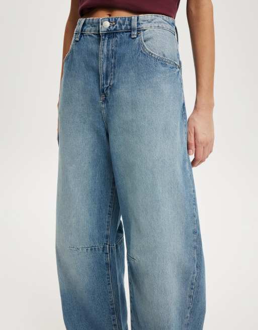 Cotton On - Jeans met wijde ronde pijpen in blauw, 3 van 4