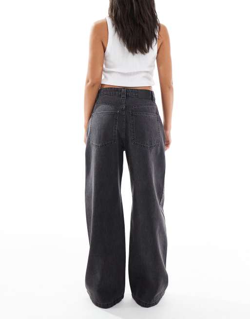 Cotton On - Jeans super ampi a vita bassa color grafite, 3 di 5